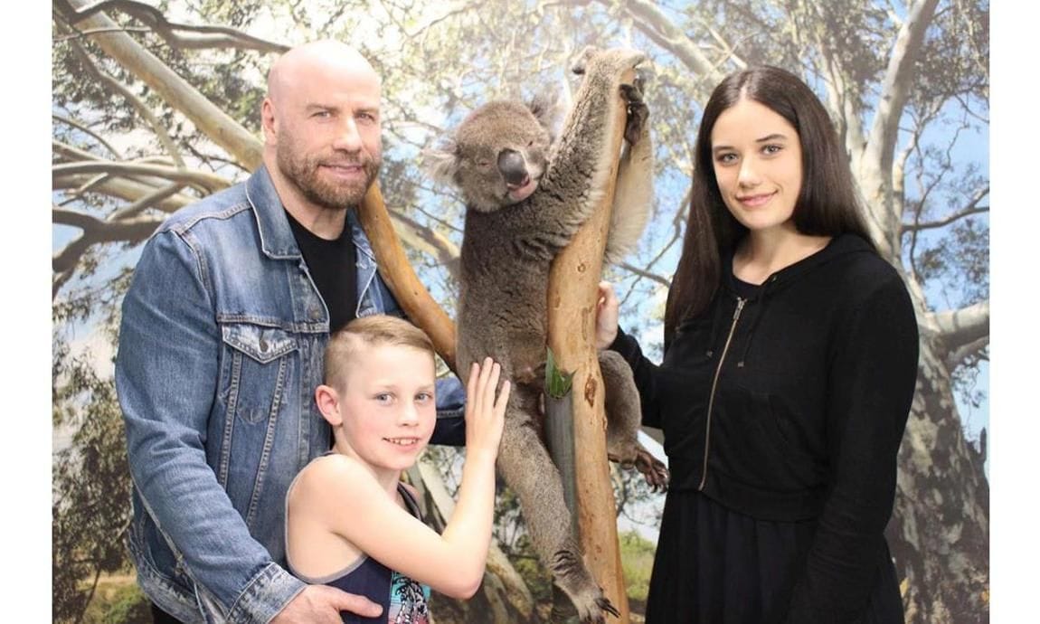 John Travolta posted a rare picture of himself with his children at an Australian zoo