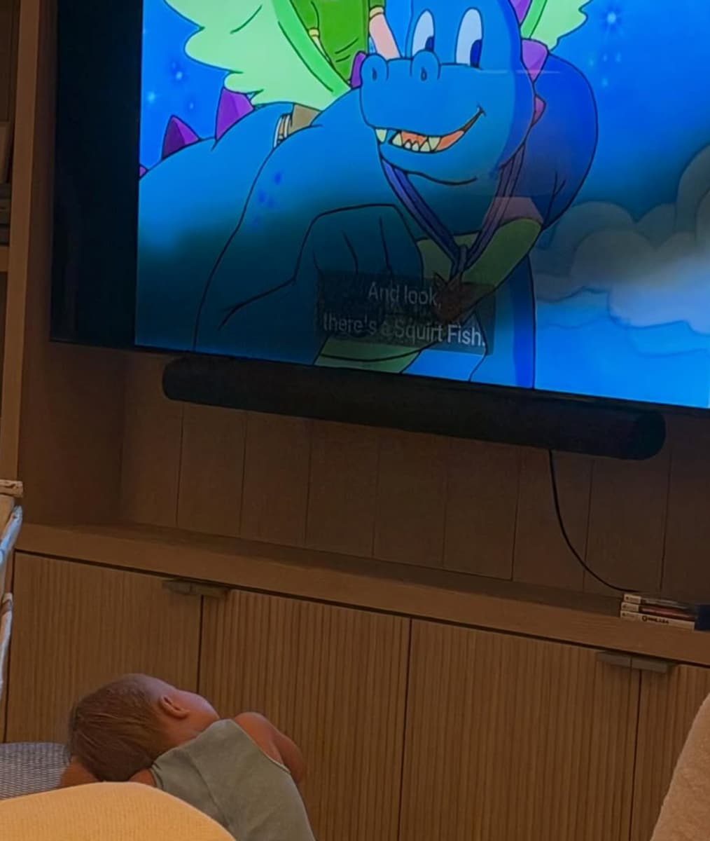 Bieber also shared rare behind-the-scenes moments of baby Jack, captured from behind to protect his privacy. In the photos, Jack is glued to the TV watching 'Dragon Tales'