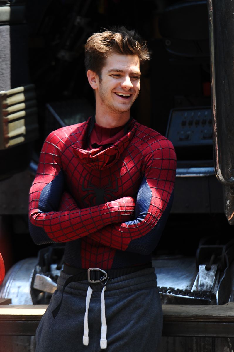 Andrew Garfield is seen on set of "The Amazing Spider-Man 2" on June 22, 2013 in New York City