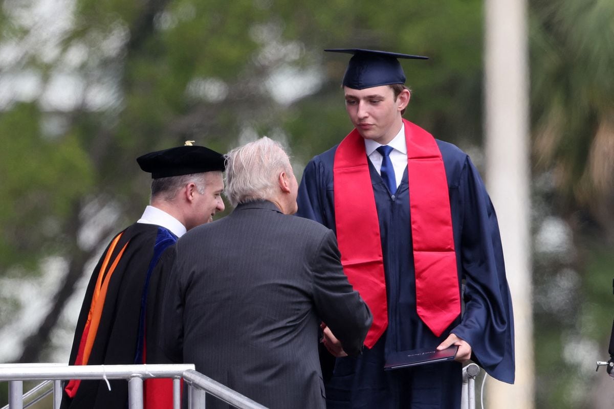 Barron Trump at his graduation