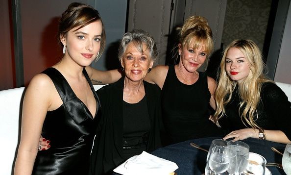 Family first: Melanie at another gathering in October with Dakota, Stella and actress mom Tippi Hedren.
<br>
Photo: Getty Images