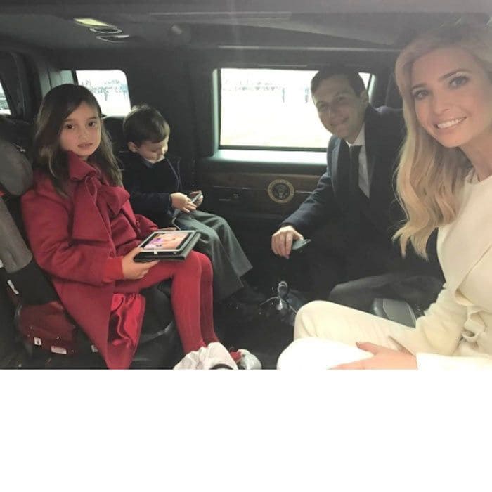 Supermom and businesswoman <a href="https://us.hellomagazine.com/tags/1/ivanka-trump/"><strong>Ivanka Trump</strong></a> loves to share photos of her gorgeous family husband Jared, and children Arabella, Joseph and Theodore on Instagram. Here are some of their sweetest moments prior to becoming a part of the first family.
Arabella and Joseph kept themselves entertained playing with an iPad and electronics as they made their way to their grandfather President Donald Trump's inauguration parade in a limo.
Photo: Instagram/@ivankatrump