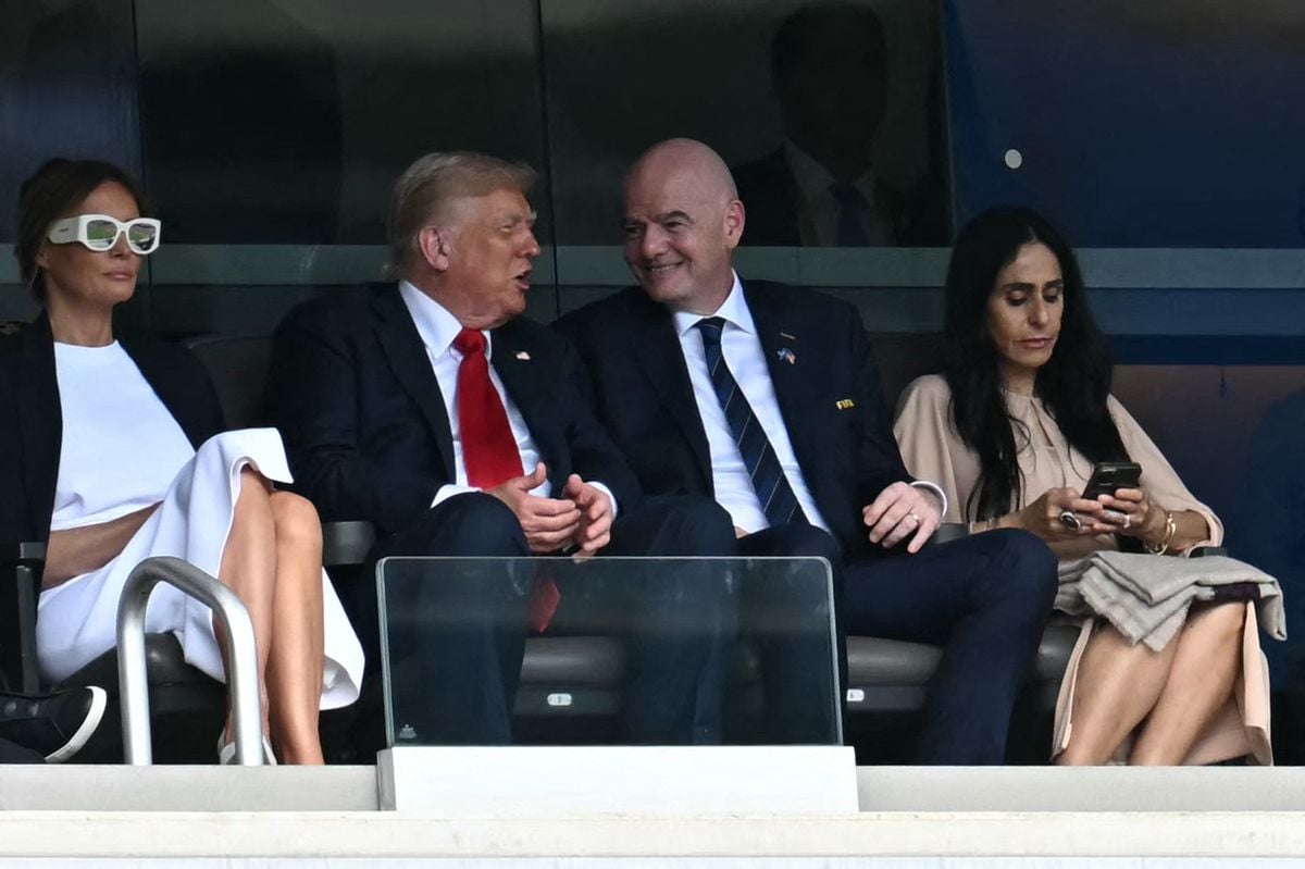 First Lady Melania Trump, President Donald Trump, FIFA President Gianni Infantino and his wife Leena Al Ashqar attend the FIFA Club World Cup 2025 final 