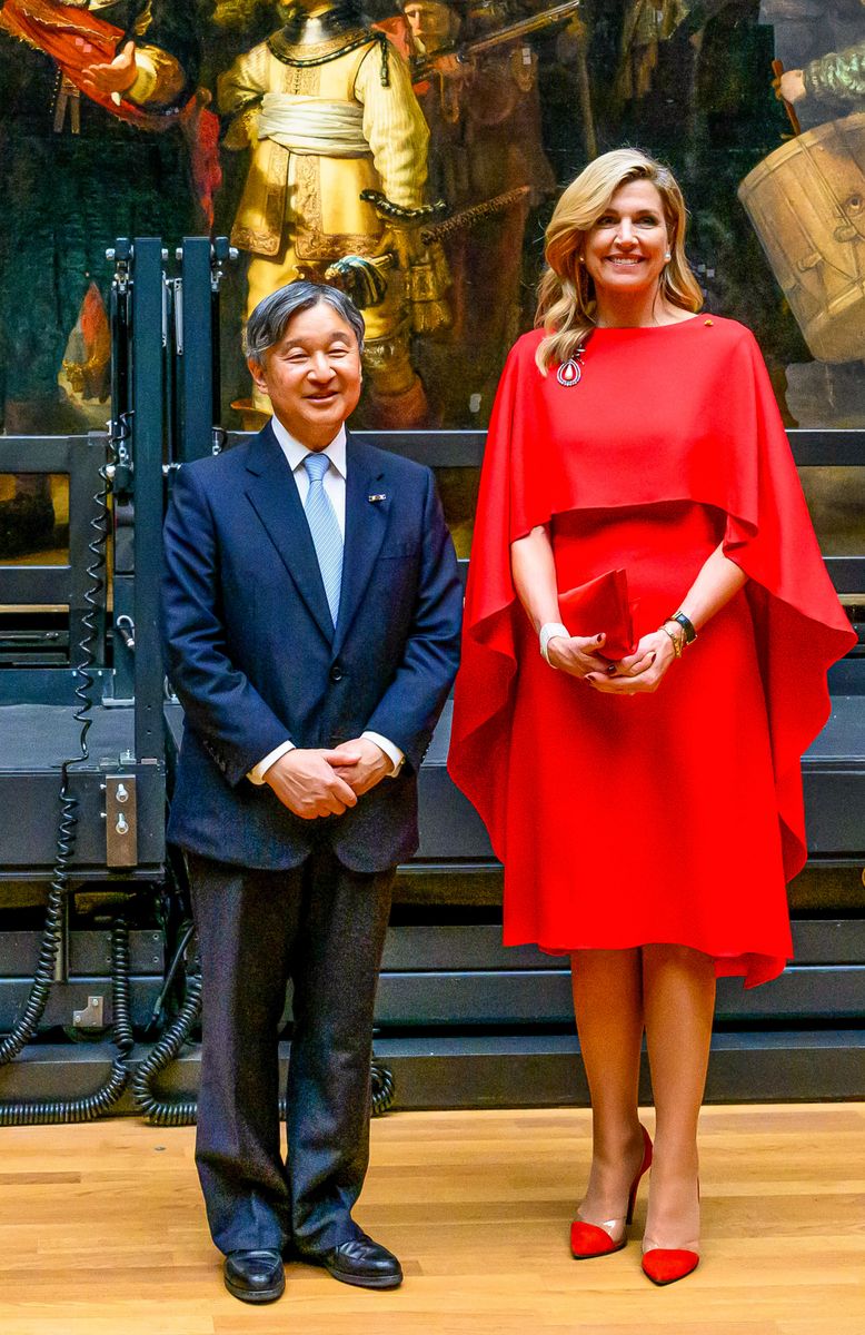 Queen Maxima and Emperor Naruhito during a visit to the Rijksmuseum in Amsterdam