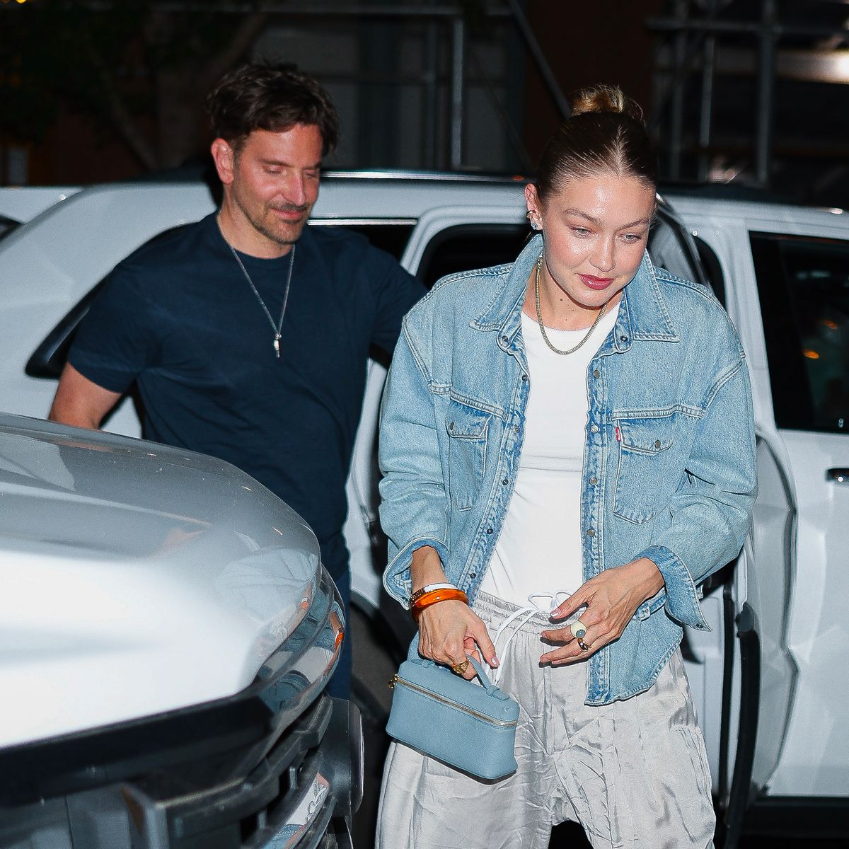 NEW YORK, NEW YORK - JUNE 13: Bradley Cooper and Gigi Hadid are seen in West Village on June 13, 2025 in New York City. (Photo by Aeon/GC Images)