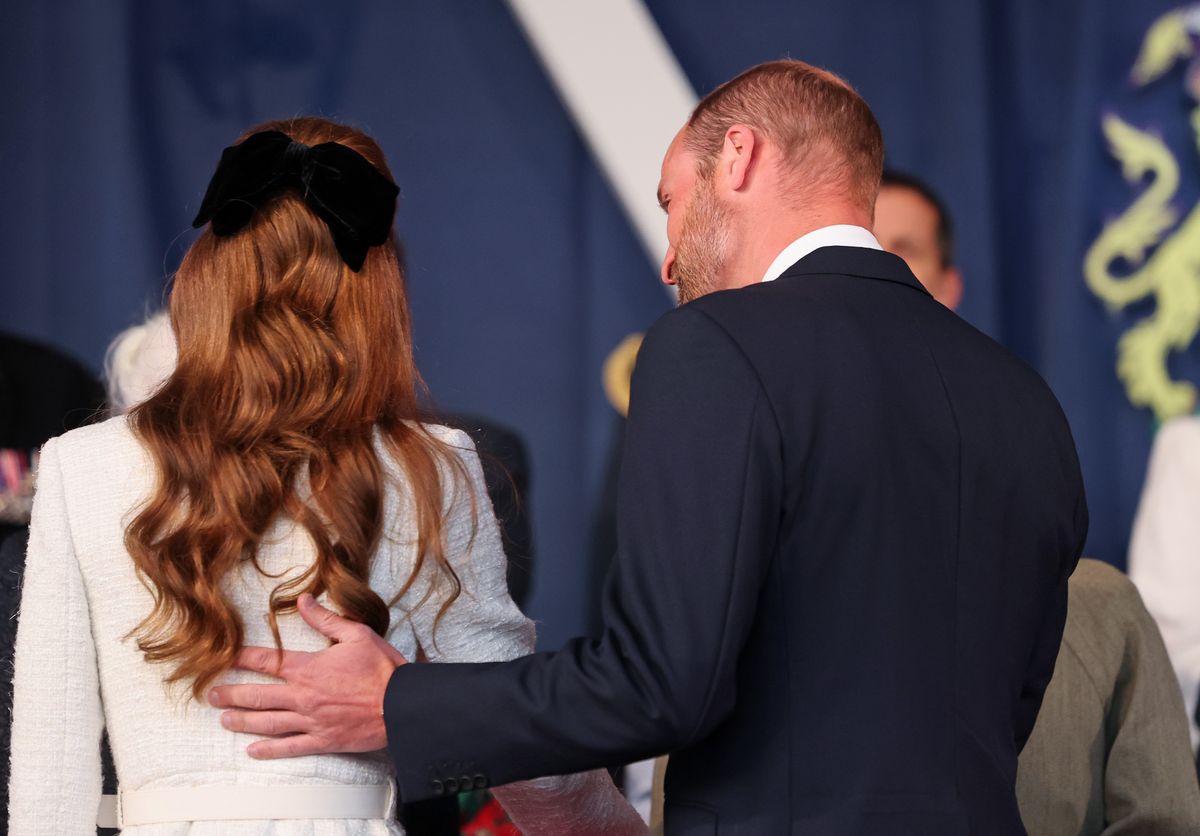 LONDON, ENGLAND - MAY 08: Catherine, Princess of Wales and  Prince William, Prince of Wales attend a concert to mark the 80th Anniversary of VE Day at Horse Guards Parade on May 08, 2025 in London, England. The King and Queen, joined by Members of the Royal Family, will take part in events from May 5th to May 8th to commemorate the 80th anniversary of VE Day, which signalled the end of the Second World War in Europe. (Photo by Chris Jackson/Getty Images)