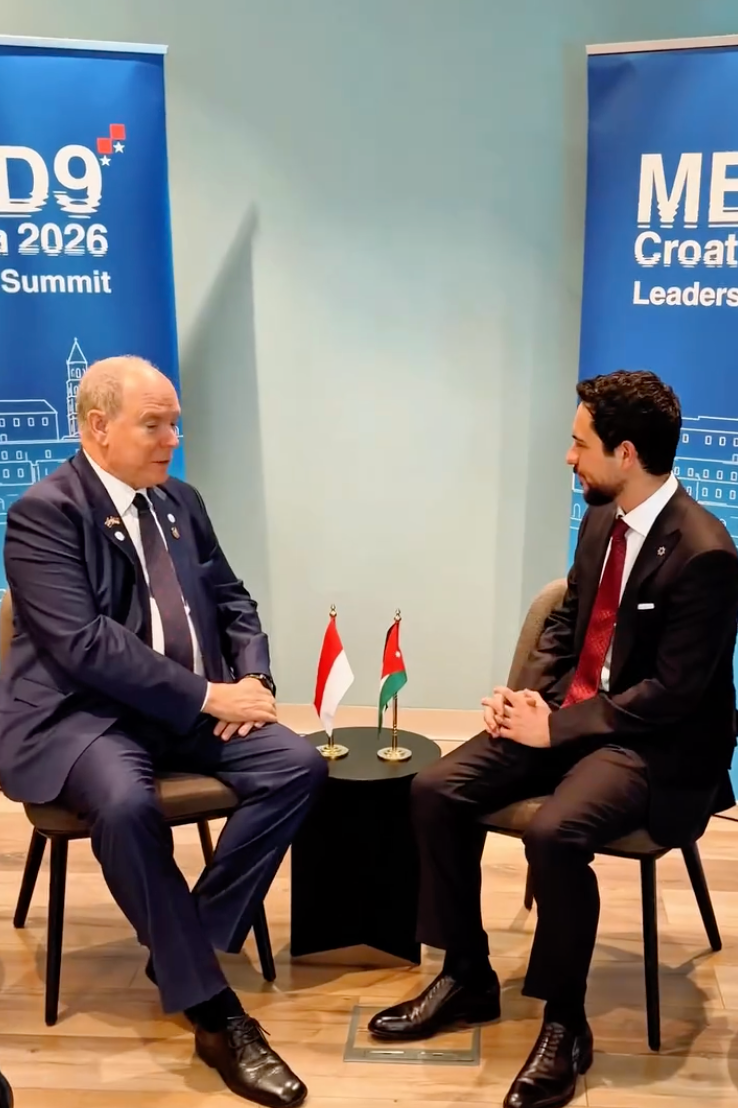 Prince Albert met with Jordan’s Crown Prince Hussein on the sidelines of the summit, according to Monaco’s Princely Palace.