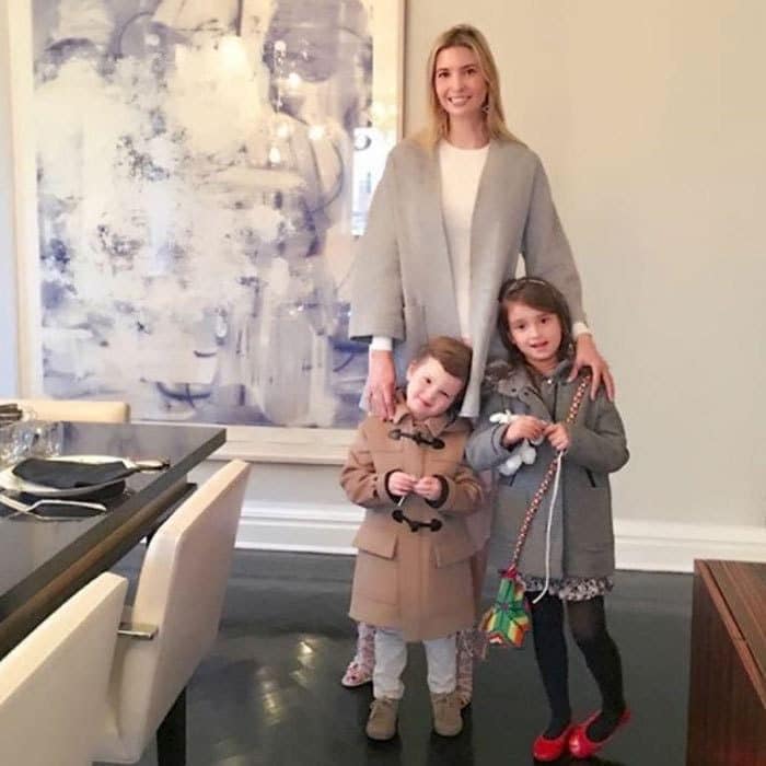 Ivanka and her two oldest children (Joseph and Arabella) kicked off November in stylish fall outerwear. The doting mom simply captioned the photo with two red heart emojis.
Photo: Instagram/@ivankatrump