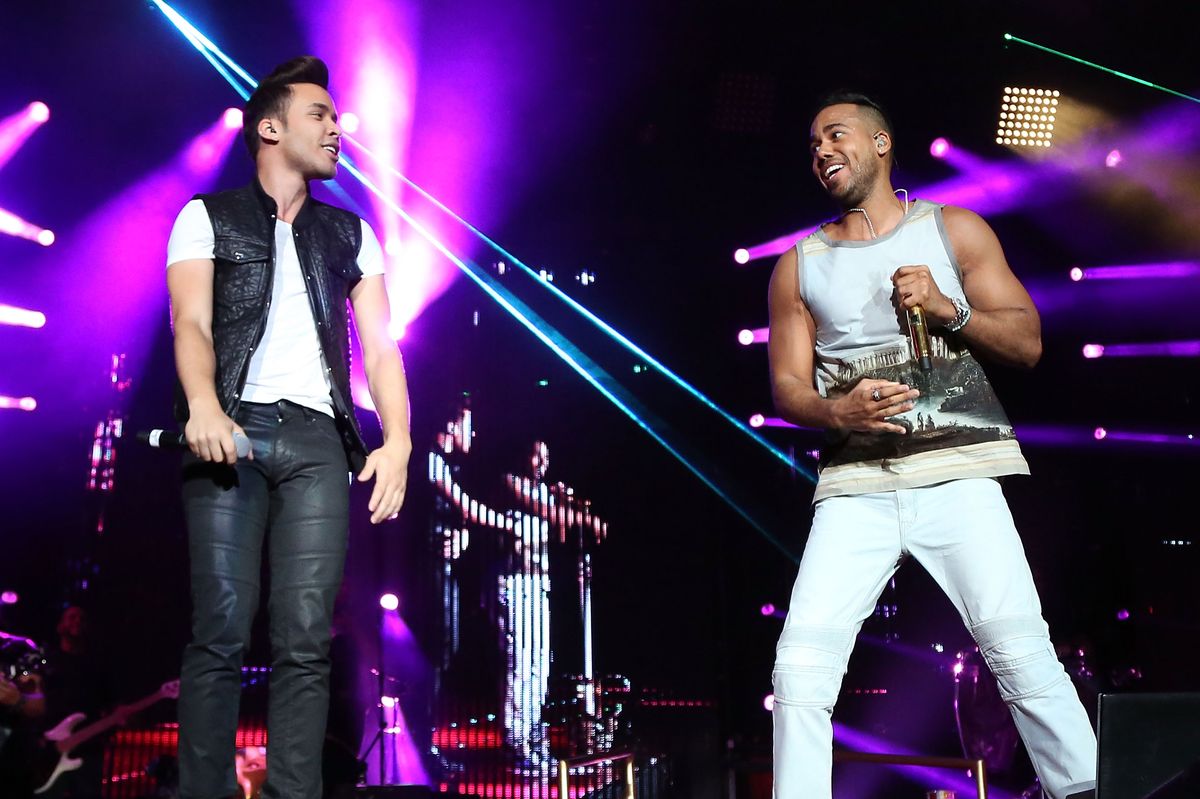 Prince Royce and Romeo Santos perform in concert at Yankee Stadium.