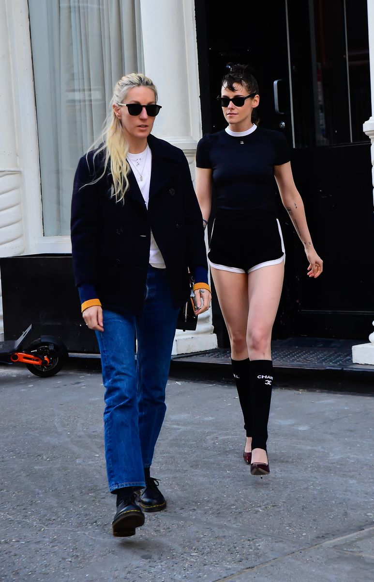  Kristen Stewart and Dylan Meyer are seen walking in Soho on March 12, 2024 in New York City. (Photo by Raymond Hall/GC Images)
