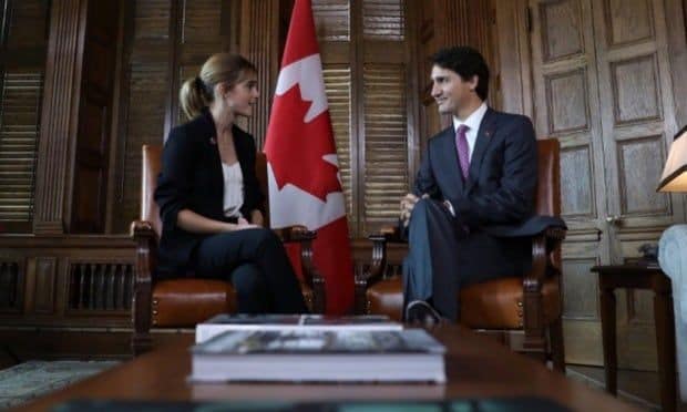 Emma met with Justin in Ottawa to discuss gender equality.
Photo: Twitter/@justintrudeau