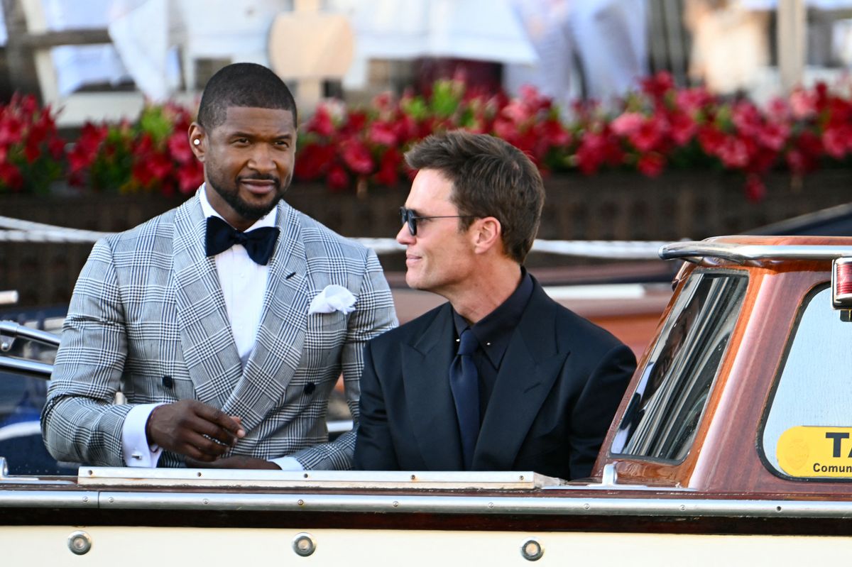 Usher and Tom Brady at Lauren Sanchez and Jeff Bezos' wedding  
