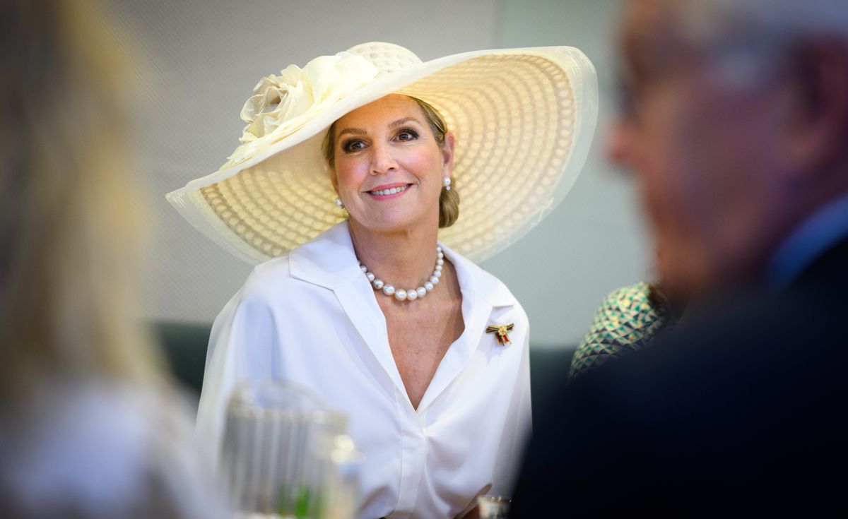 Queen Máxima dazzles in an XL hat and floral skirt during Germany’s state visit to the Netherlands