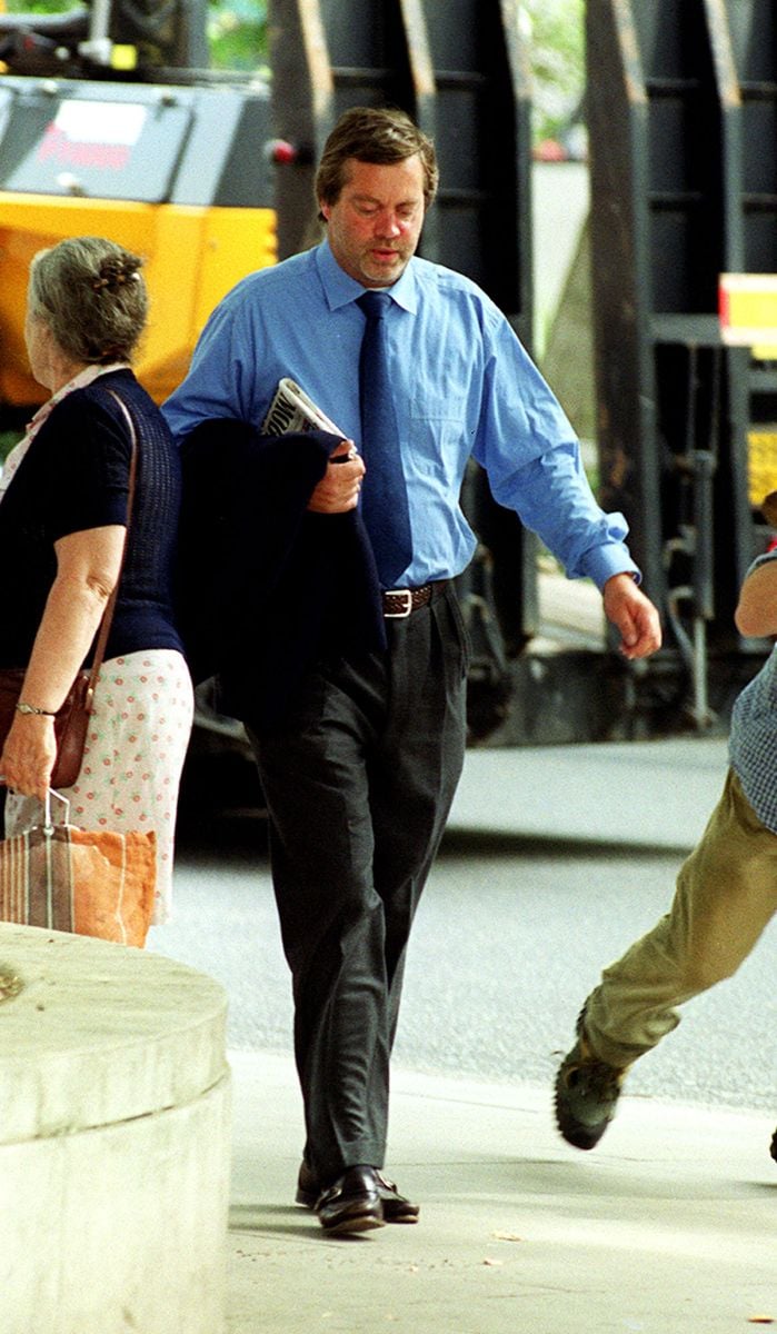 The Marquess of Blandford arrives at London's Middlesex Guildhall Crown Court to stand trial accused of shoplifting. Jamie Blandford, whose case is listed under the name of James Charles Spencer-Churchill, is alleged to have stolen two pairs of sunglasses and a deodorant. * from the Harvey Nichols store in Knightsbridge, central London, in November 1999. The case was delayed by legal argument. (Photo by Johnny Green - PA Images/PA Images via Getty Images)
