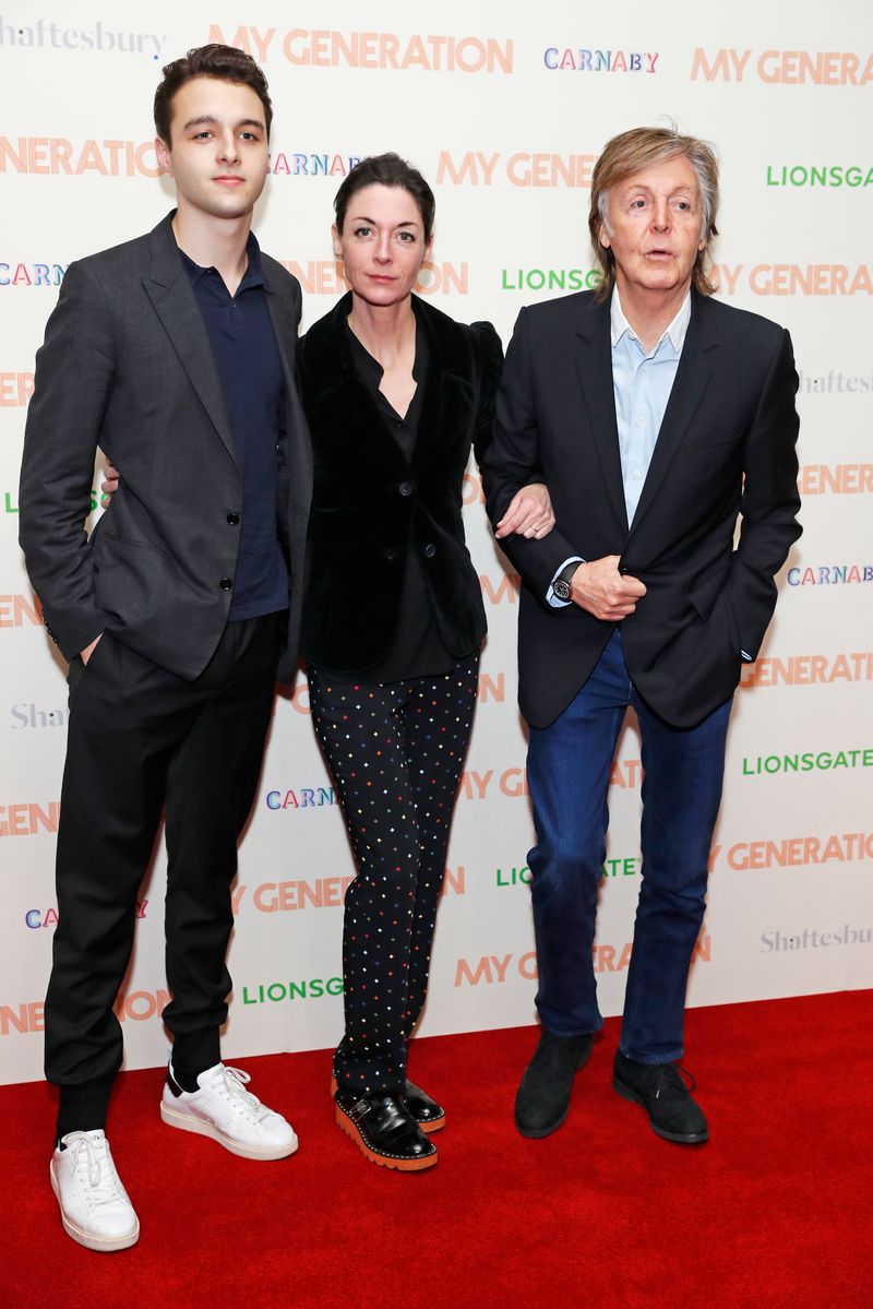 LONDON, ENGLAND - MARCH 14:  (L to R) Arthur Donald, Mary McCartney and Sir Paul McCartney attend a special screening of "My Generation" at the BFI Southbank on March 14, 2018 in London, England.  (Photo by David M. Benett/Dave Benett/WireImage)