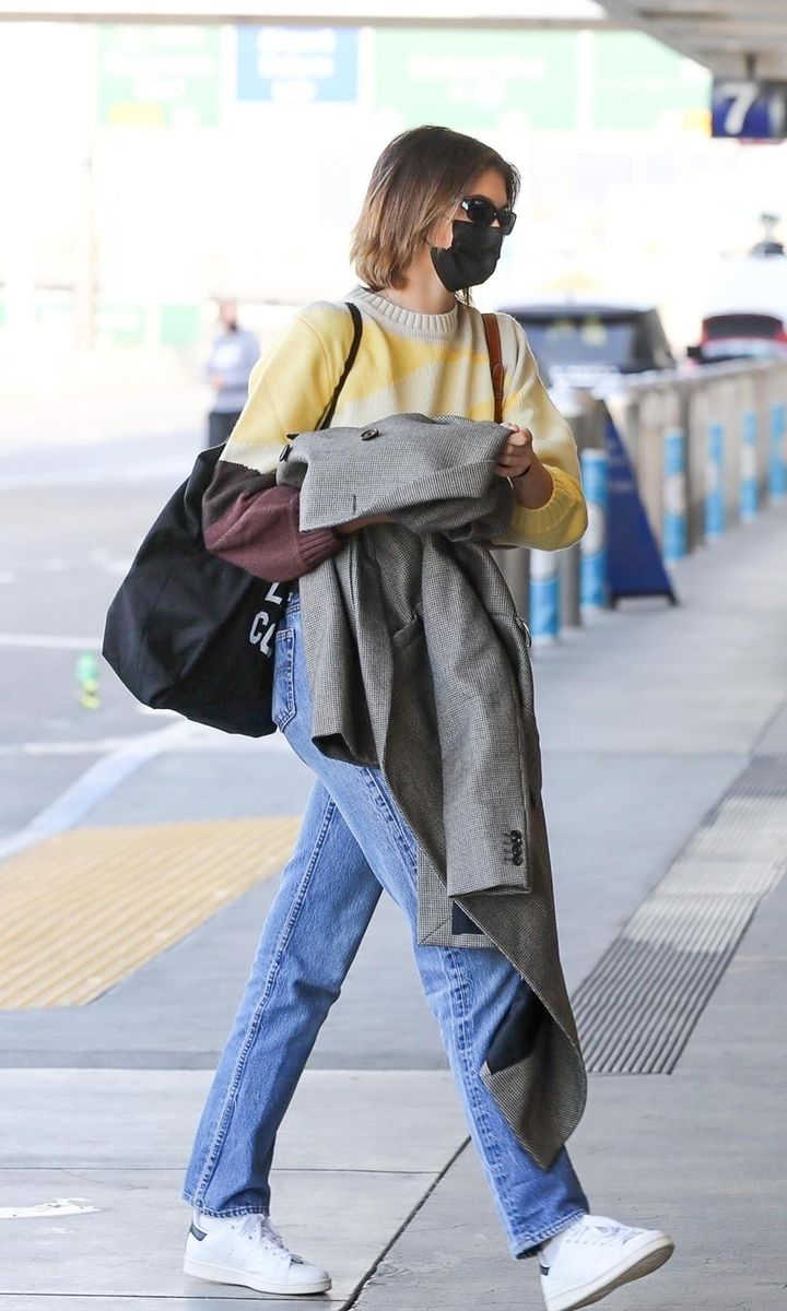 Kaia Gerber at airport