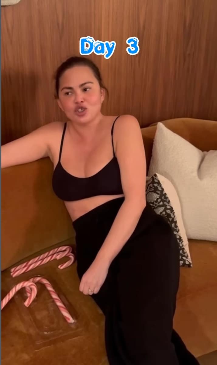 Chrissy knocked out her veneer trying to open a candy cane 