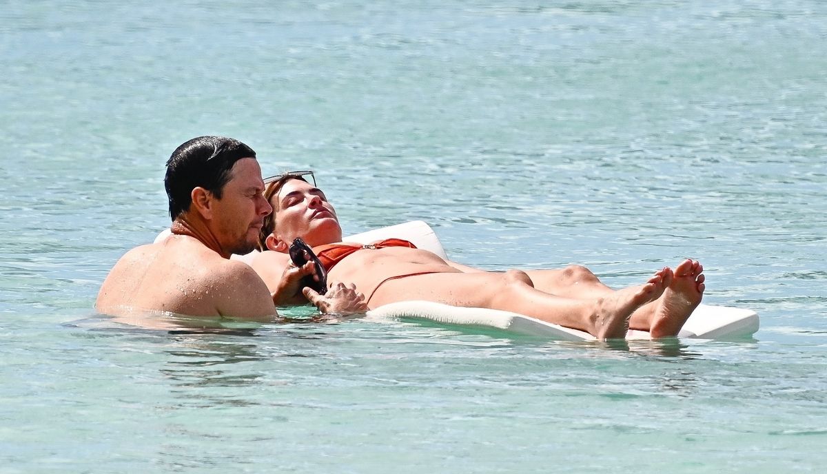 Mark Wahlberg and his wife, Rhea Durham in Barbados