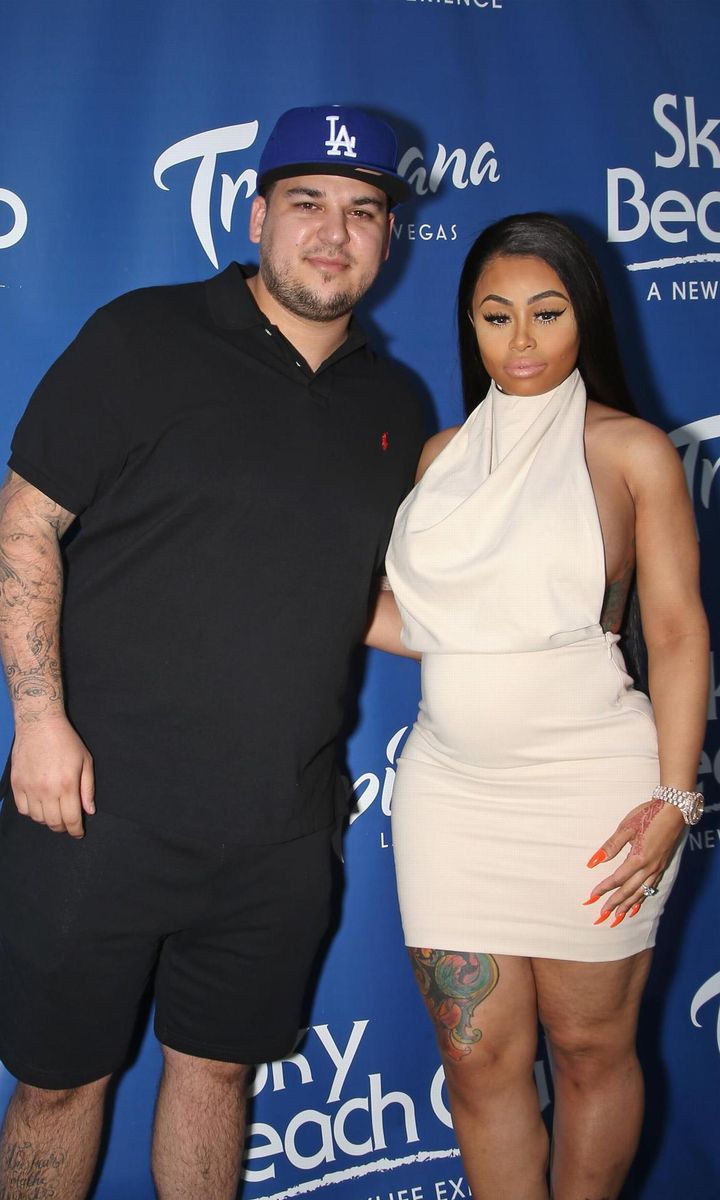 Rob Kardashian And Blac Chyna At Sky Beach Club