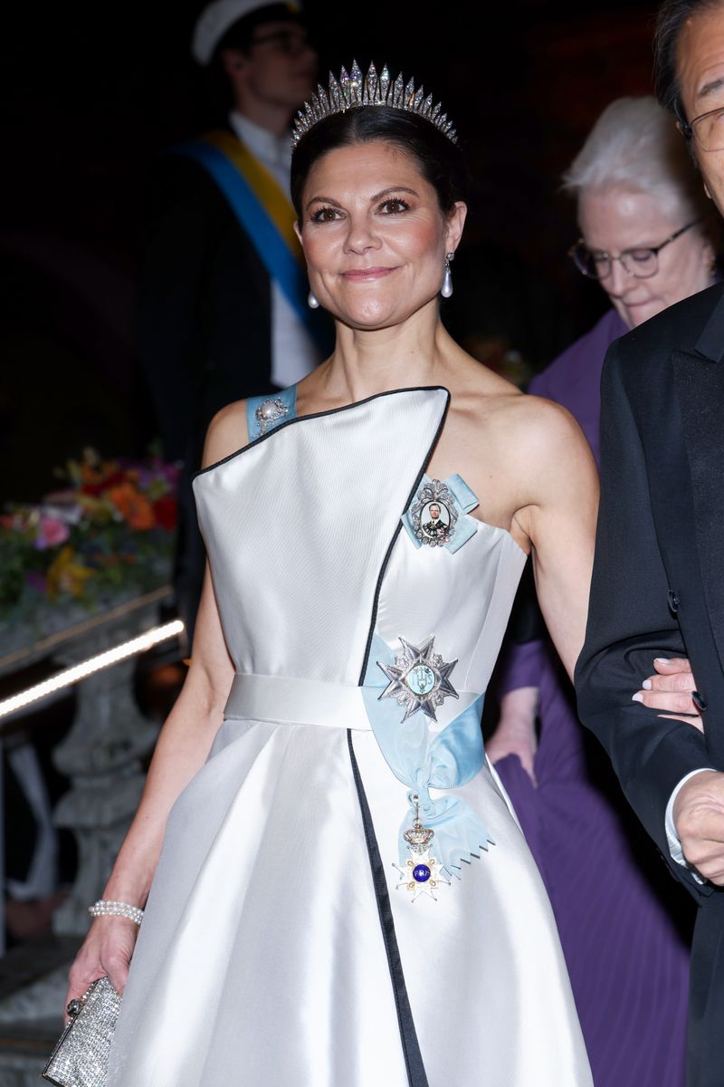 Crown Princess Victoria wears her mother Queen Silvia’s 1994 Nobel dress at the 2025 ceremony
