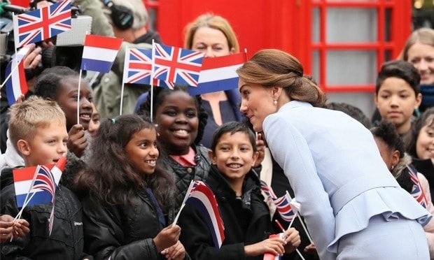 Kate was greeted by eager students upon her arrival to the Netherlands.
Photo: Chris Radburn / PA Wire/Press Association Images