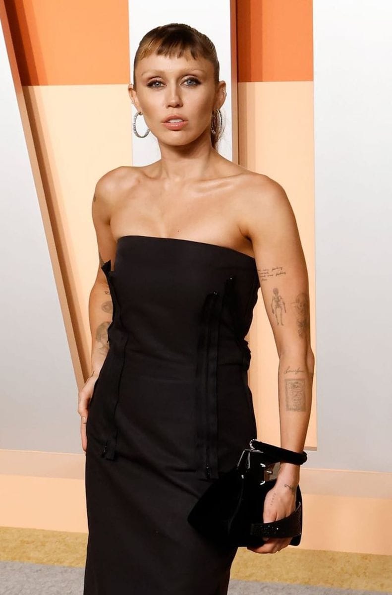 Miley Cyrus arriving at the Oscars after-party.