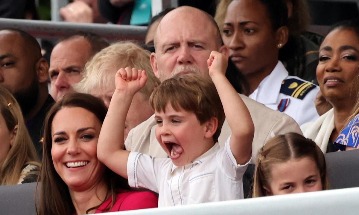 Louis looked excited as he watched the Platinum Jubilee Pageant on June 5.