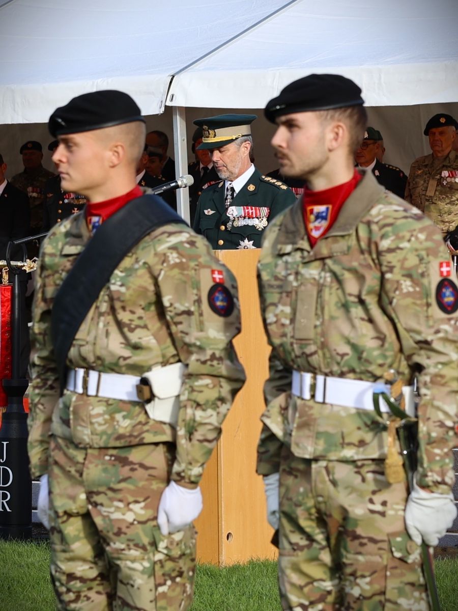 King Frederik of Denmark attended a military ceremony in Holstebro, where he presented the Jutland Dragoon Regiment with a new royal standard.