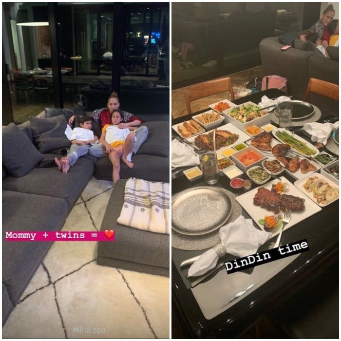 Jennifer Lopez and Alex Rodriguez family dinner
