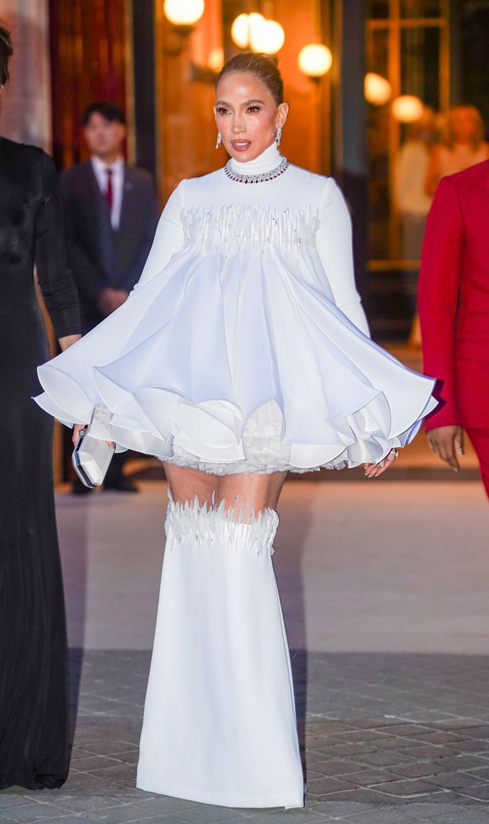 Jennifer Lopez was seen leaving her hotel in Paris, France, as she headed to Gigi Restaurant.