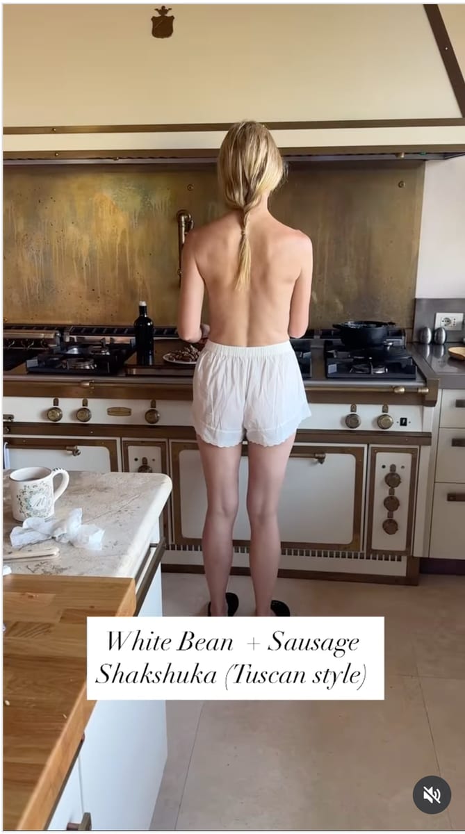 Gwyneth Paltrow cooks topless