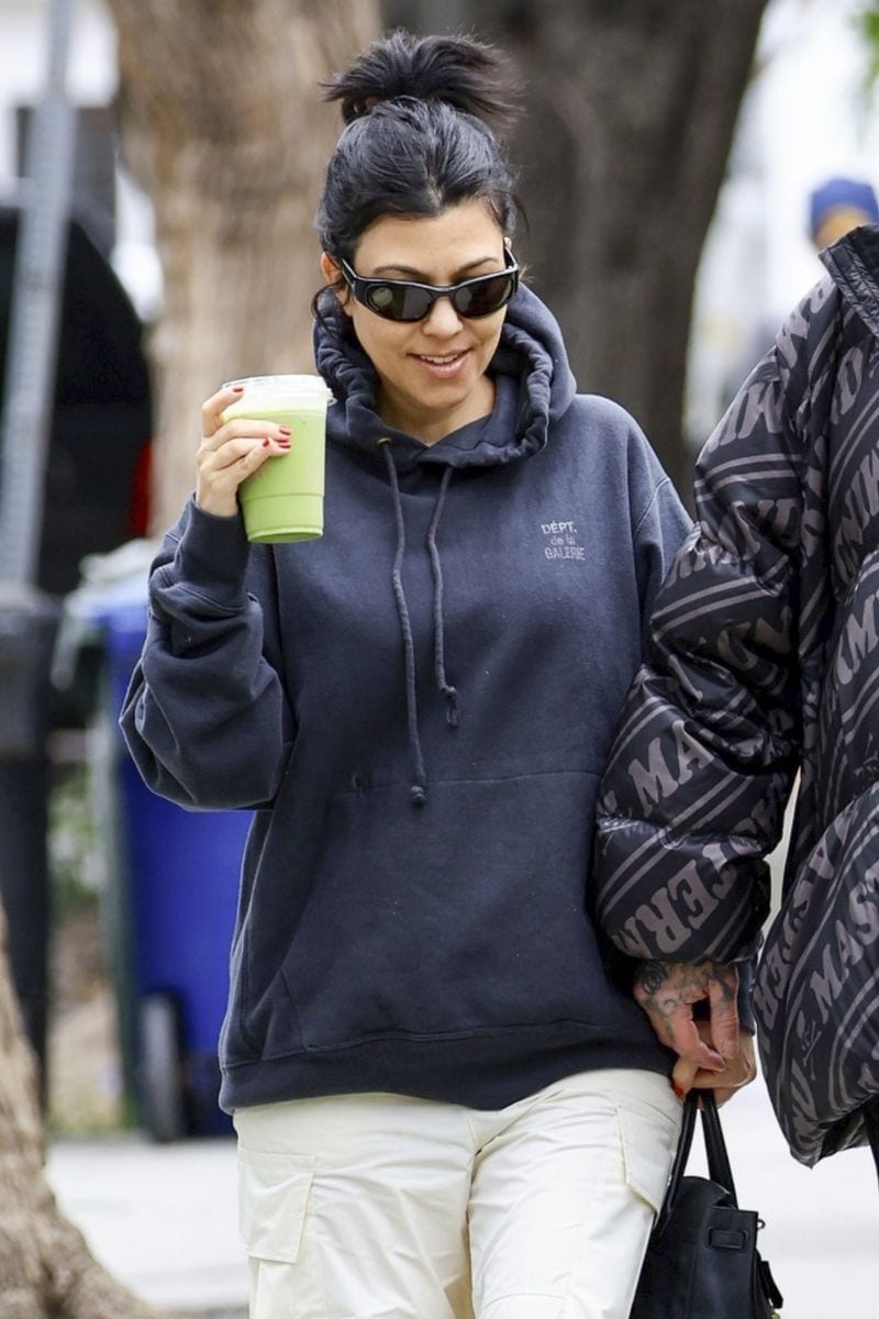 Kourtney Kardashian grabbing a matcha tea in Weho.