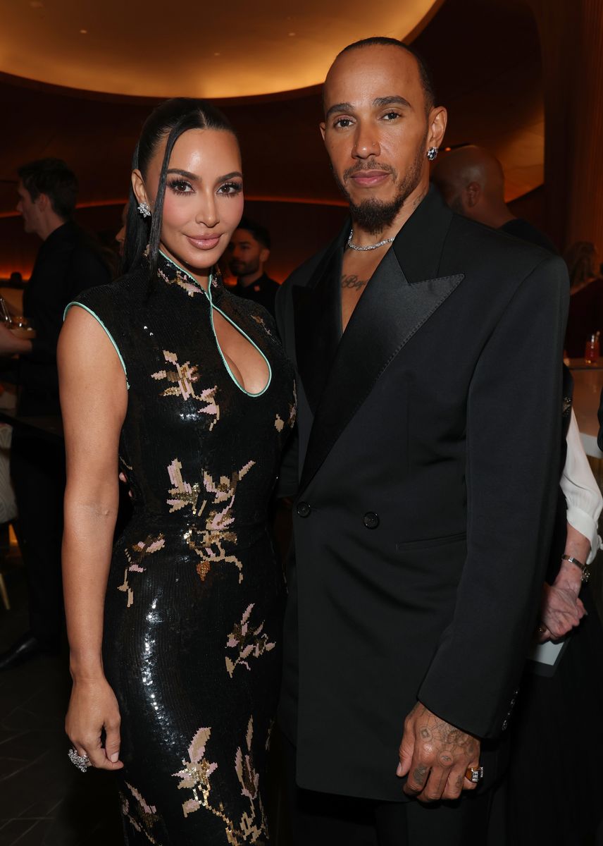 LOS ANGELES, CALIFORNIA - SEPTEMBER 19: (L-R) Kim Kardashian and Lewis Hamilton attend the Lucas Museum of Narrative Art Opening Night at Lucas Museum of Narrative Art on September 19, 2026 in Los Angeles, California. (Photo by Kevin Mazur/Kevin Mazur/Getty Images for Lucas Museum of Narrative Art) 