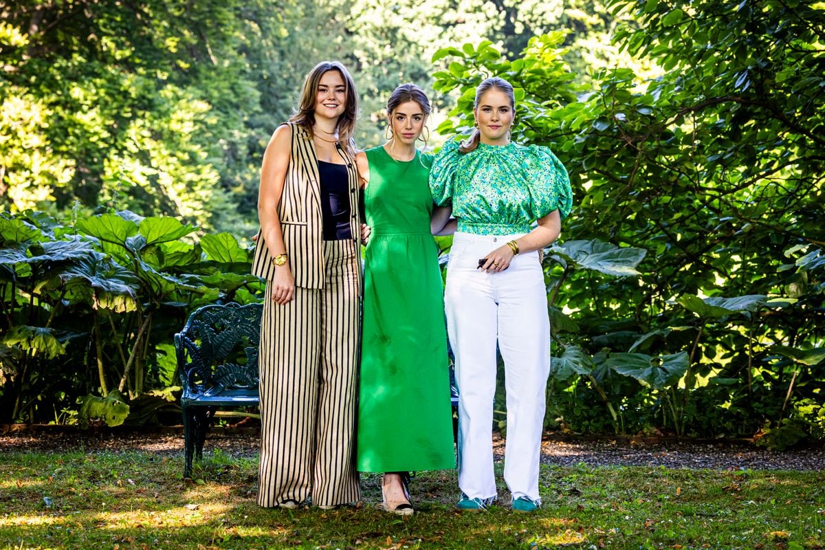THE HAGUE, NETHERLANDS - JUNE 30: Princess Amalia of The Netherlands, Princess Ariane of The Netherlands and Princess Alexia of The Netherlands pose for the media during the summer photosession at Huis ten Bosch Palace on June 30, 2025 in The Hague, Netherlands. (Photo by Patrick van Katwijk/Getty Images)