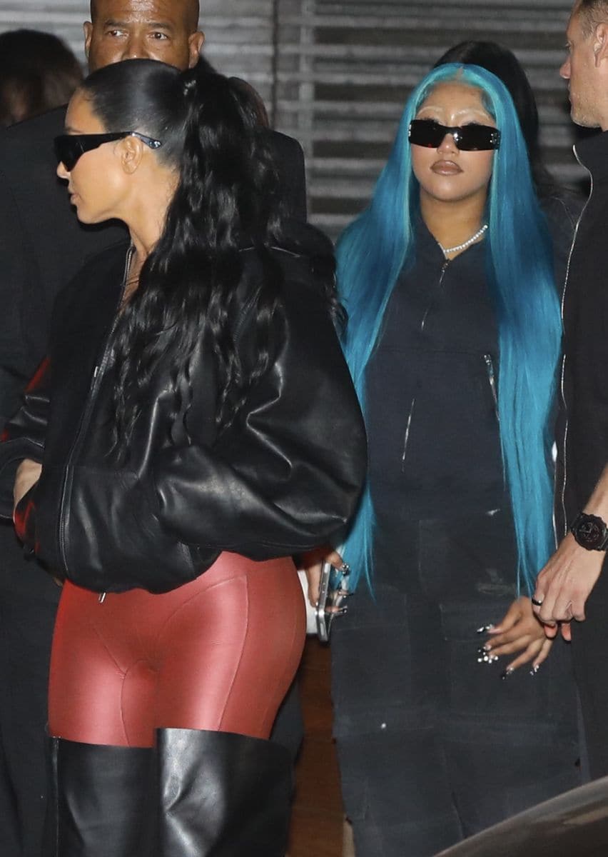 North showed off her new bleached eyebrows