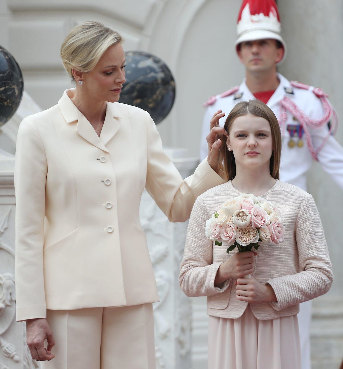 Princess Gabriella follows mom Charlene’s fashion lead in a sweet matching moment