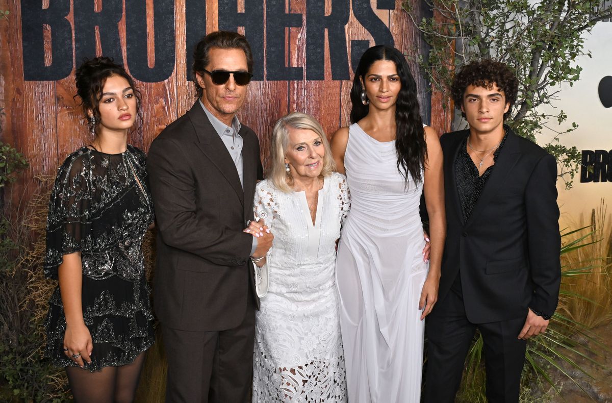 Matthew McConaughey was joined by daughter Vida, mother Kay McConaughey, wife Camila Alves and son Levi for a special family night at the “Brothers” premiere.