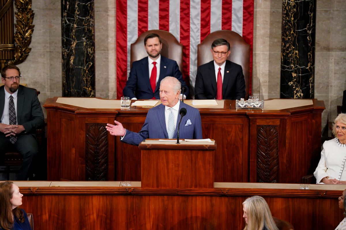 The United Kingdom's King Charles III delivers a joint address to Congress on Tuesday, April 28, 2026 at the U.S. House Chamber at the Capitol in Washington, D.C. 