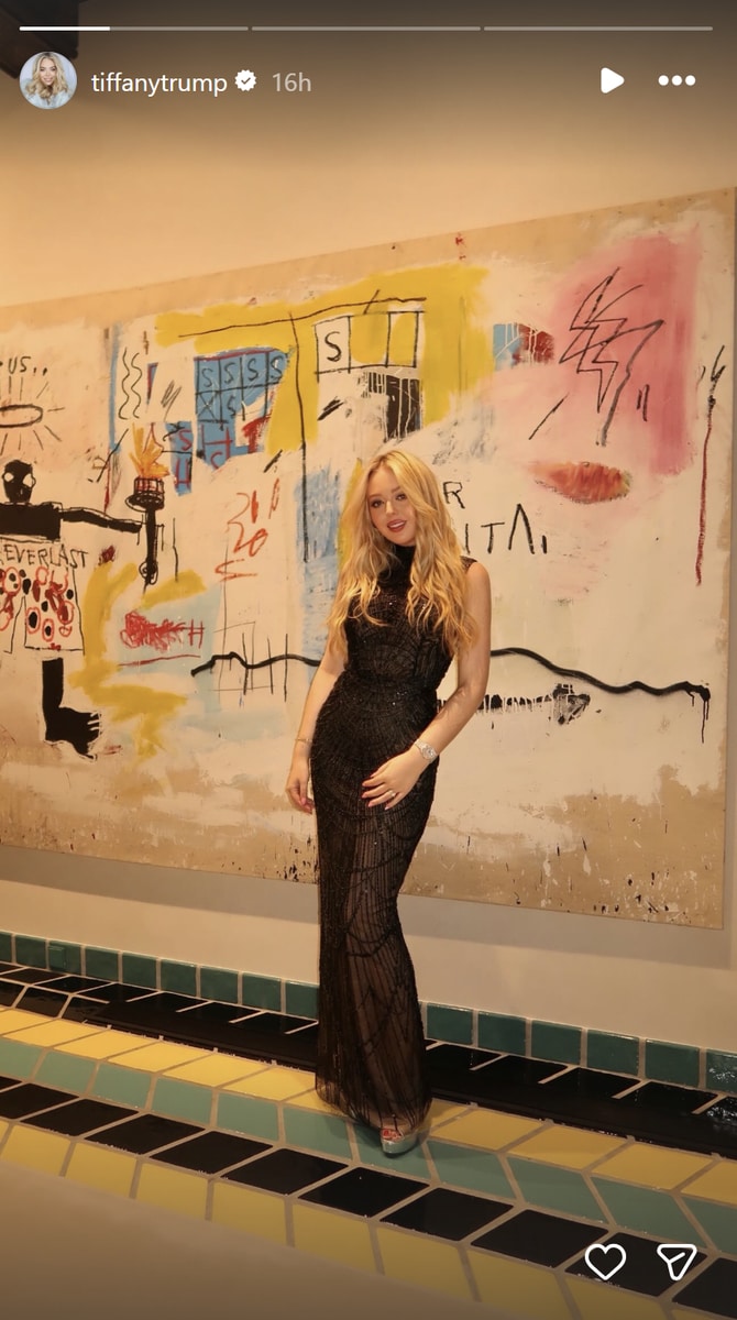 Tiffany Trump wore a black gown for the outing