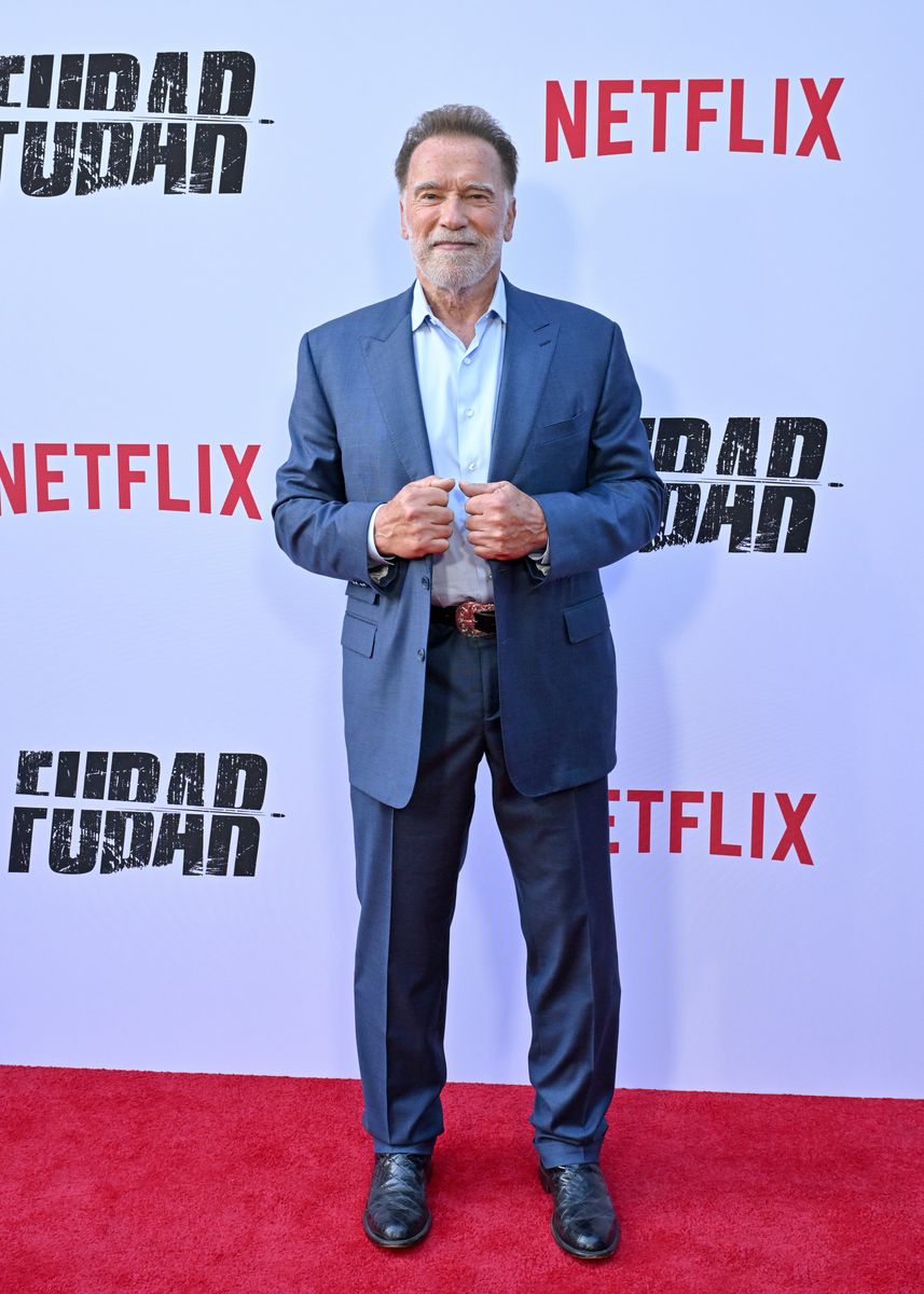 Arnold Schwarzenegger attends Netflix's "FUBAR" Season 2 Los Angeles Premiere at Netflix Tudum Theater on June 11, 2025.