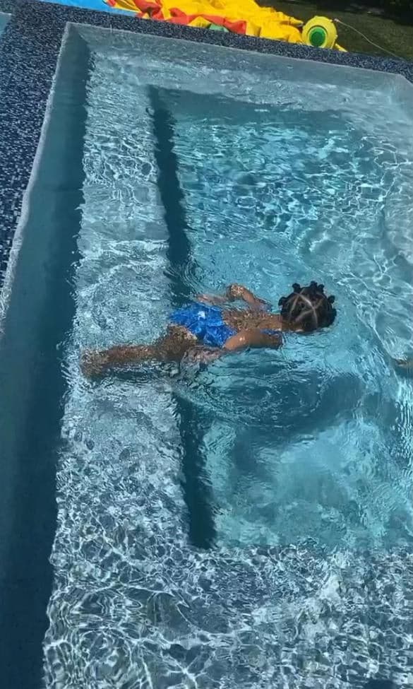 Celebrity kids enjoying the pool