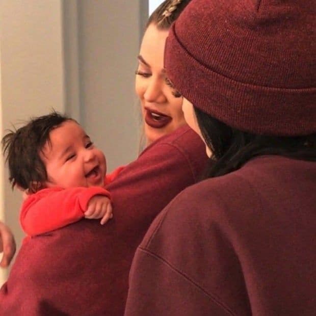 Khloe shared a special moment with her new niece.
Photo: Instagram/@khloekardashian