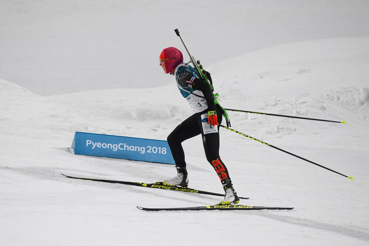 Laura Dahlmeier of Germany competes during the Women's Biathlon 10km Pursuit on day three of the PyeongChang 2018 Winter Olympic Games at Alpensia Biathlon Centre on February 12, 2018 in Pyeongchang-gun, South Korea.  (Photo by Matthias Hangst/Getty Images)