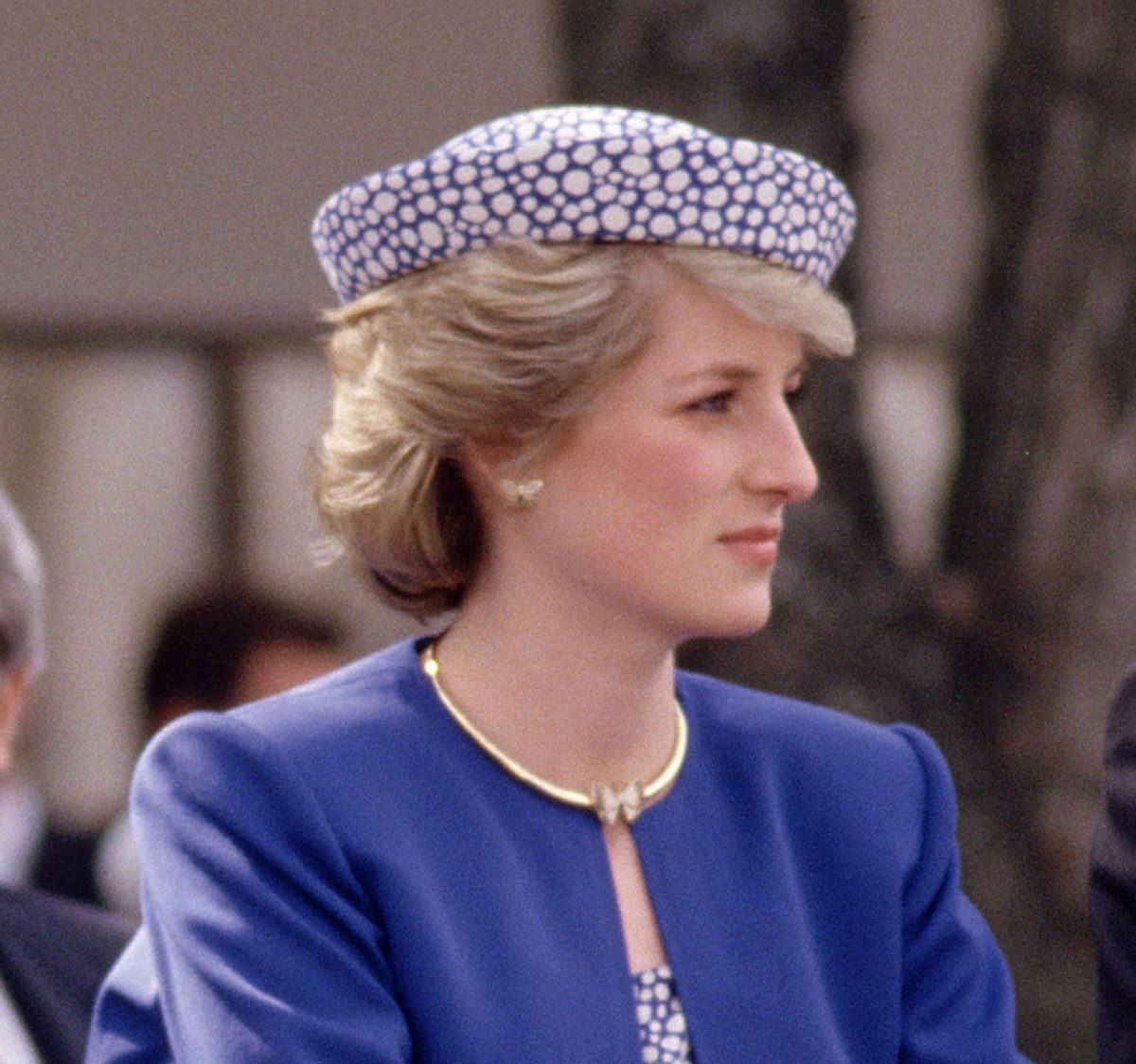Princess Diana wore the diamond and sapphire butterfly earrings during a royal tour of Canada in 1986.
