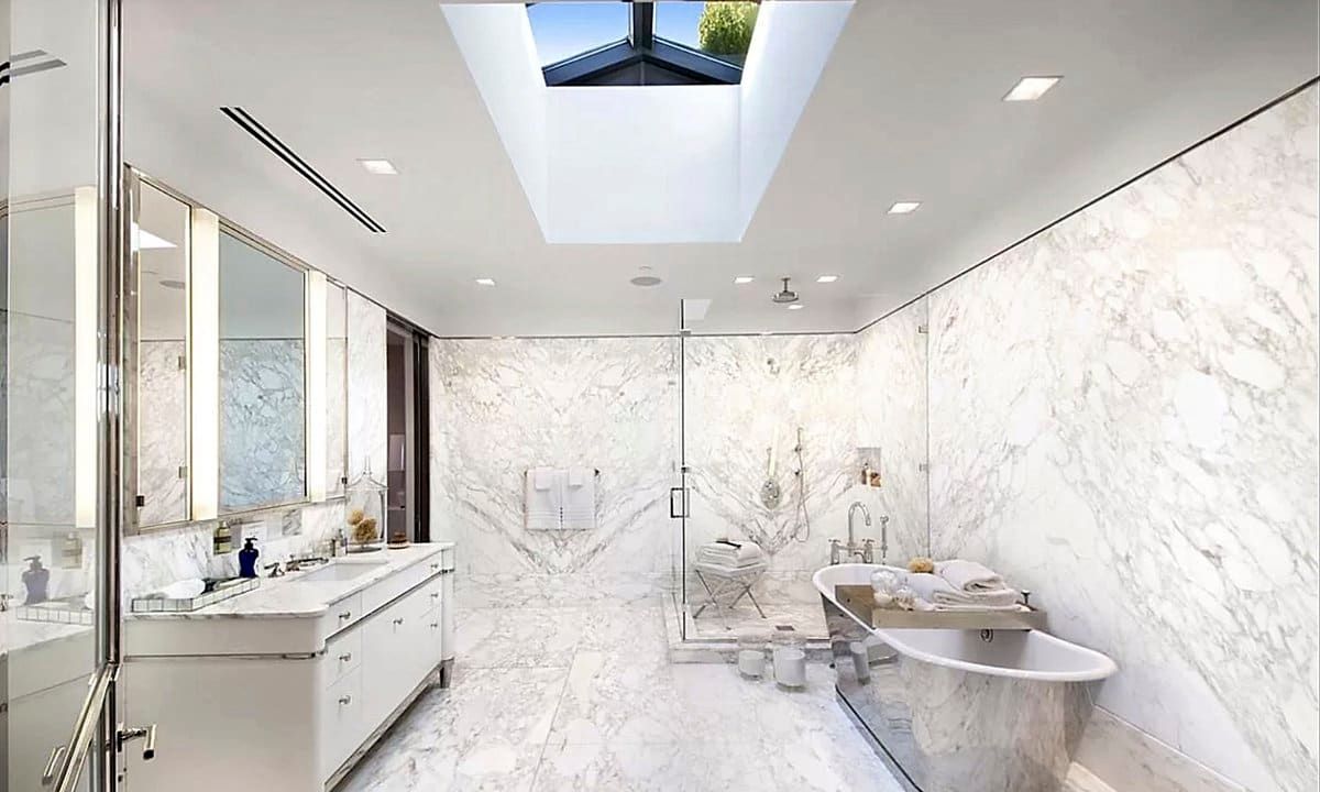 Master bathroom in the couple's home