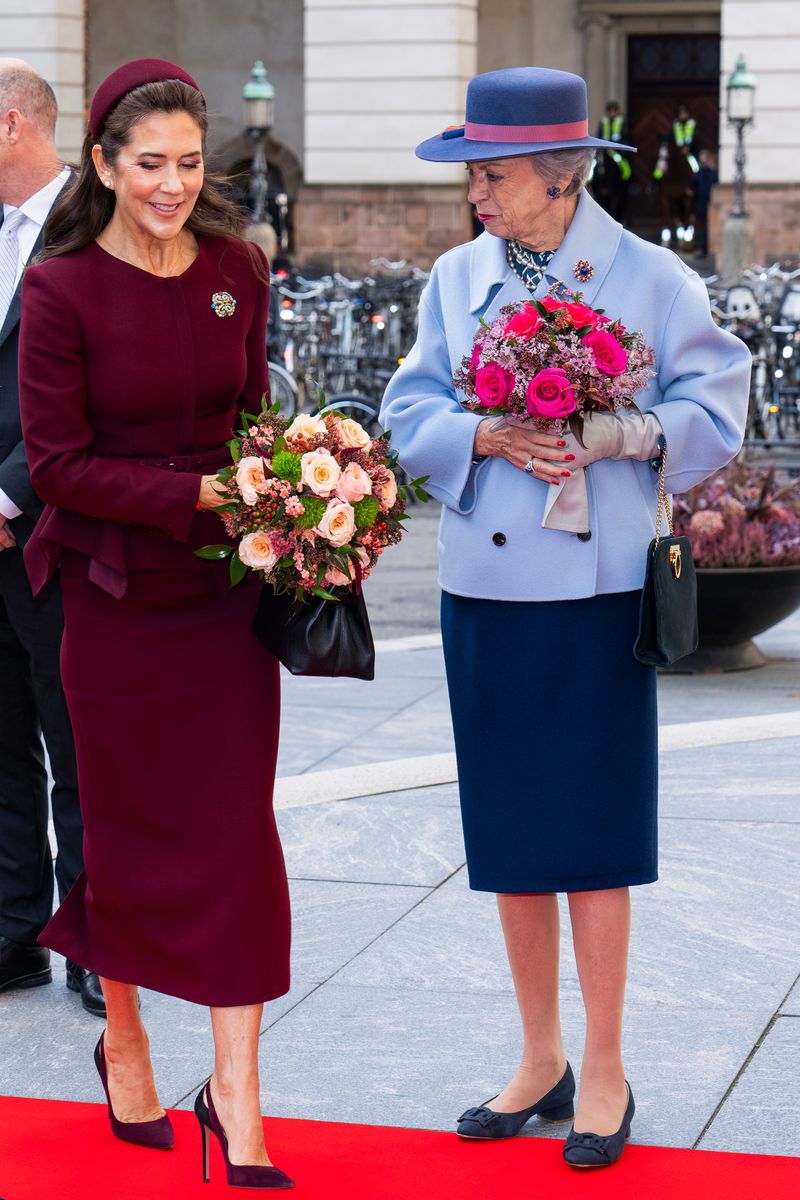 The queen joined King Frederik X and Princess Benedikte for the opening of the Folketing, Denmark’s Parliament, an annual royal engagement marking the beginning of the parliamentary year.