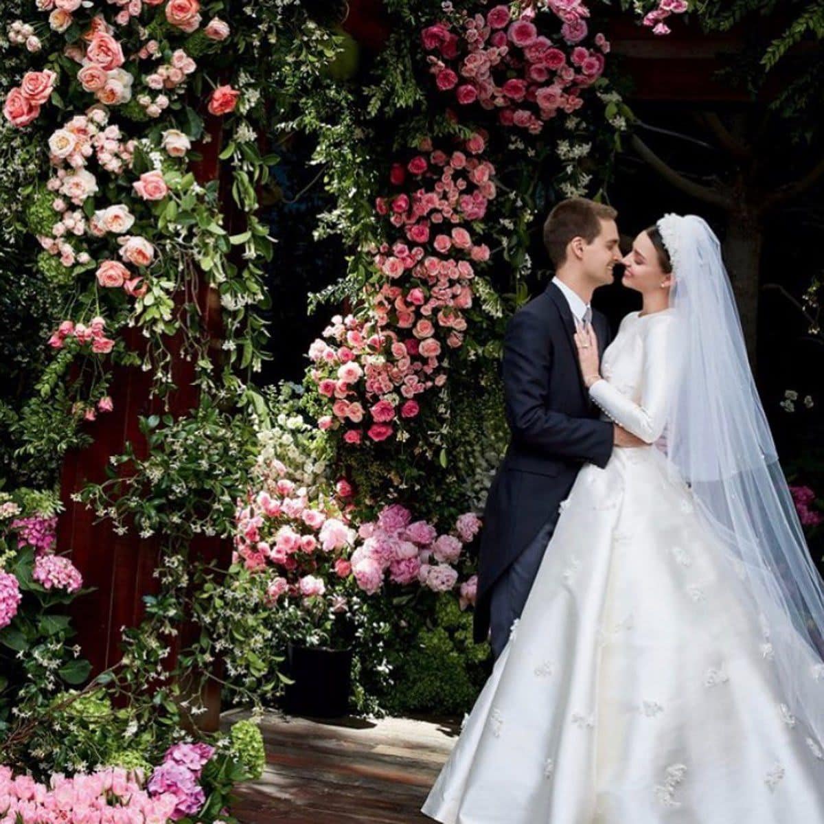 Miranda Kerr se caso con Evan Spiegel con vestido de Dior