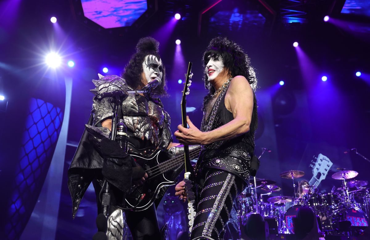 Gene Simmons and Paul Stanley of KISS perform during the final show of KISS: End of the Road World Tour 