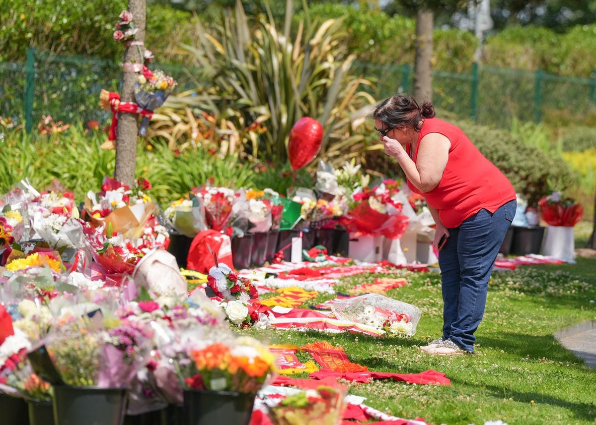 Fans have been laying flowers in memory of Diogo Jota at Anfield in Liverpool, England