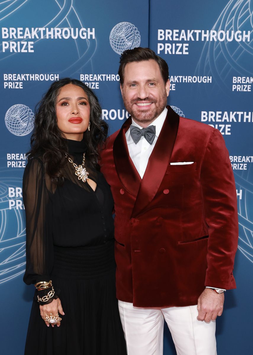 Salma Hayek and Edgar Ramirez at the Breakthrough Prize Awards